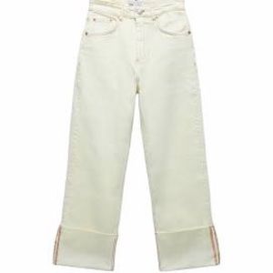 Hi rise cropped turn up wide leg Jeans from Zara